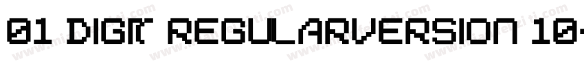 01 Digit RegularVersion 10字体转换